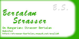 bertalan strasser business card